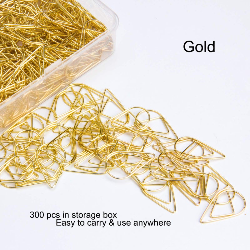 VENCINK 300 Pieces Gold Cute Paper Clips Stainless Steel Drop-Shaped Paper Clips for School Office Supplies Baby Shower Crafts Scrapbooking Bookmarks Kids Women Planners by VENCINK - Image 3